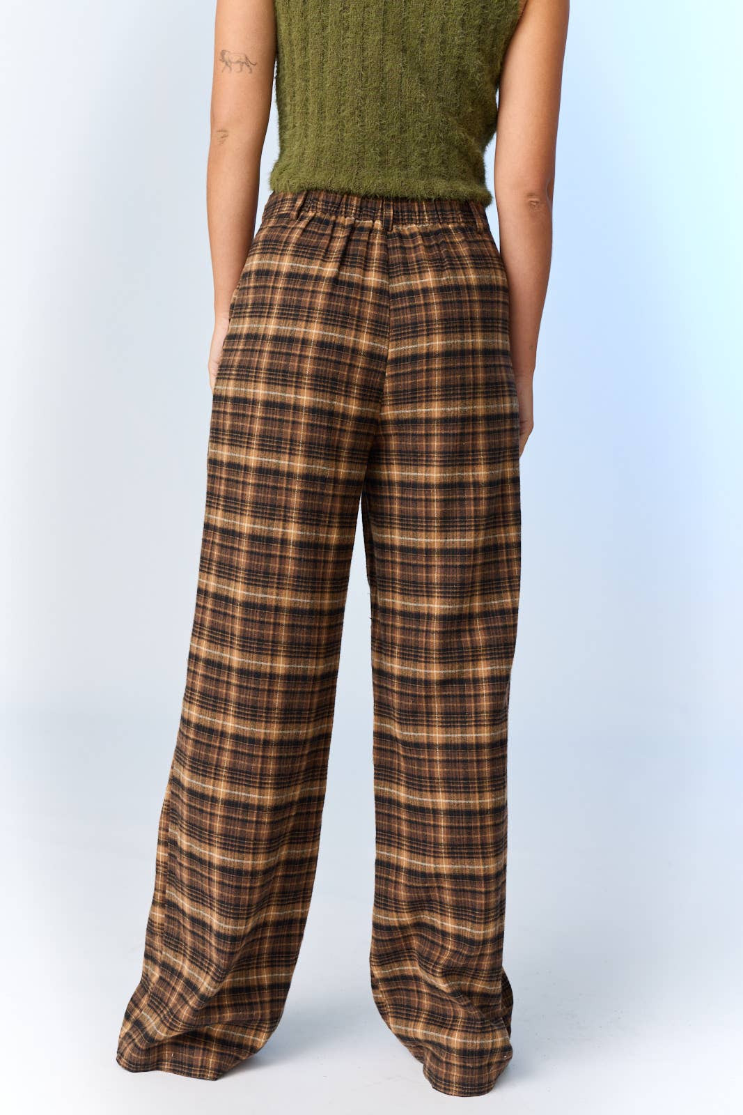 Chocolate Ava Wide - Leg Plaid Pants - Purpose + Passion Boutique