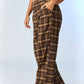 Chocolate Ava Wide - Leg Plaid Pants - Purpose + Passion Boutique