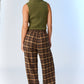 Chocolate Ava Wide - Leg Plaid Pants - Purpose + Passion Boutique