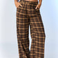 Chocolate Ava Wide - Leg Plaid Pants - Purpose + Passion Boutique