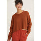 Chocolate Crew Neck Cropped Knit Sweater - Purpose + Passion Boutique