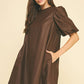Chocolate Faux Leather Tunic Dress - Purpose + Passion Boutique