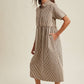 Chocolate/Cream Striped Half - Zip Midi Dress - Purpose + Passion Boutique