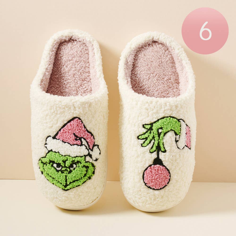 Christmas Grinch Home Slippers - Purpose + Passion Boutique