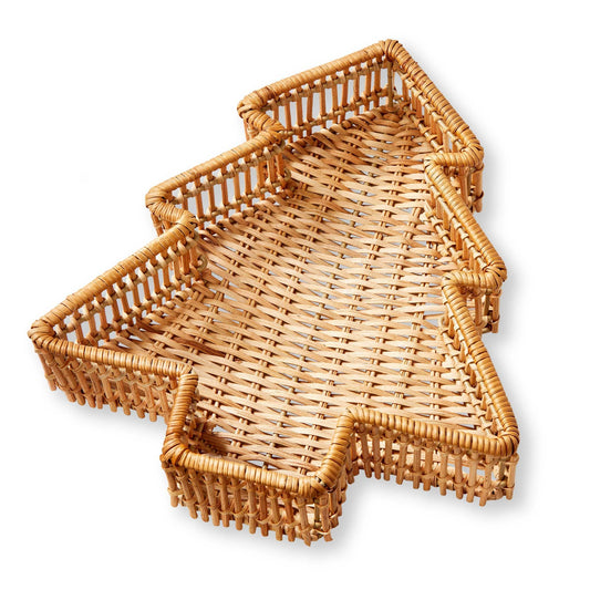 Christmas Rattan Tree Tray - Purpose + Passion Boutique