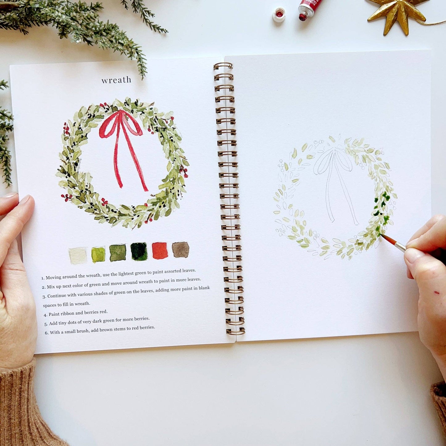 Christmas Watercolor Workbook - Purpose + Passion Boutique