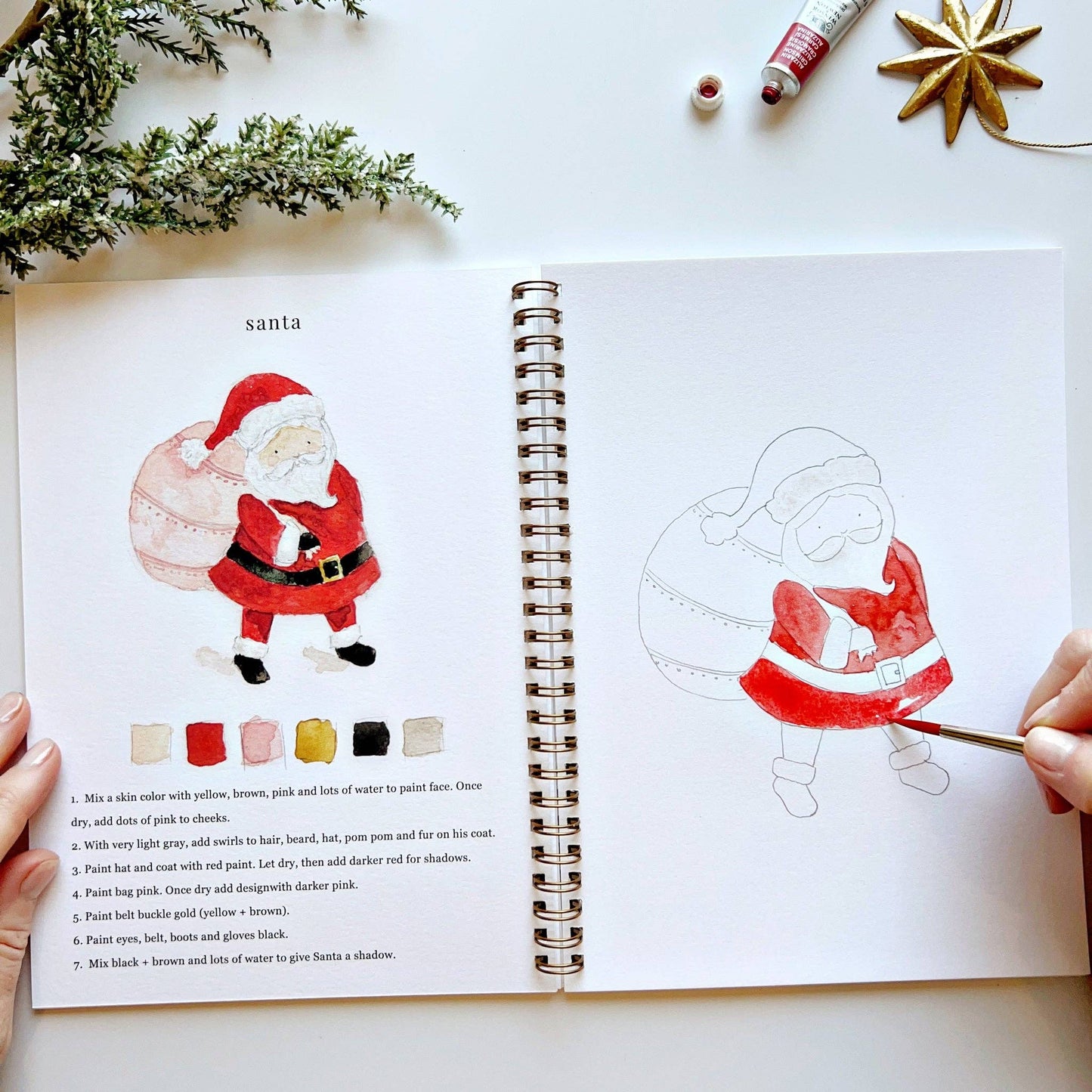 Christmas Watercolor Workbook - Purpose + Passion Boutique