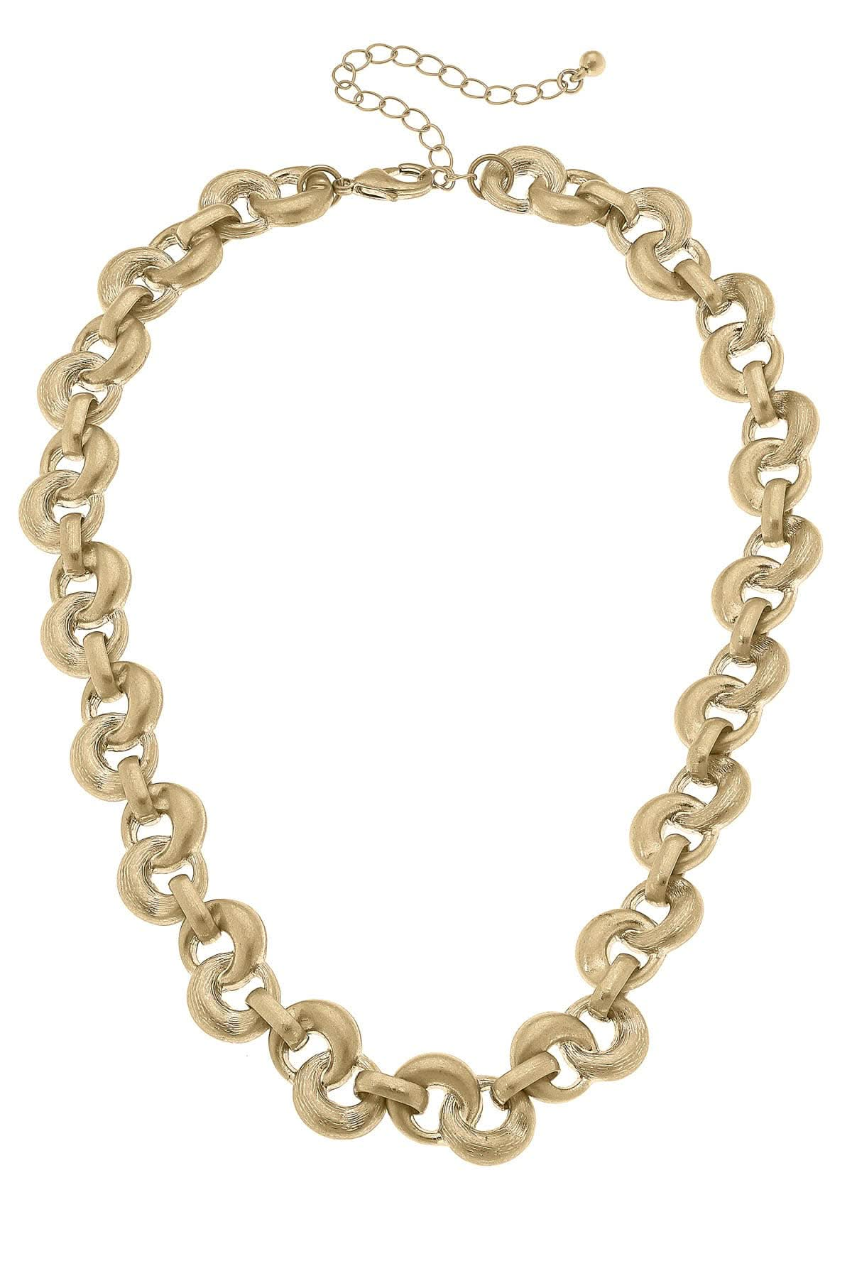 Chunky Linked Necklace in Worn Gold - Purpose + Passion Boutique