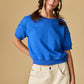 Cobalt Harper French Terry Top - Purpose + Passion Boutique