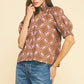 Cocoa Button Detailed Blouse - Purpose + Passion Boutique