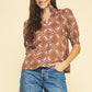 Cocoa Button Detailed Blouse - Purpose + Passion Boutique