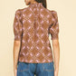 Cocoa Button Detailed Blouse - Purpose + Passion Boutique