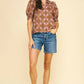 Cocoa Button Detailed Blouse - Purpose + Passion Boutique