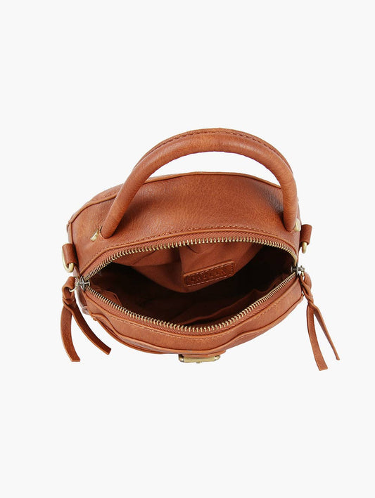 Cognac Circle Shoulder Crossbody - Purpose + Passion Boutique