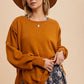 Cognac Washed Oversized Pullover - Purpose + Passion Boutique