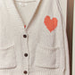 Collar Heart V - Neck Pocket Knit Cardigan - Purpose + Passion Boutique