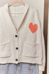 Collar Heart V - Neck Pocket Knit Cardigan - Purpose + Passion Boutique