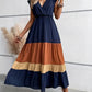 Color - Coded Short - Sleeved V - Neck Dress - Purpose + Passion Boutique