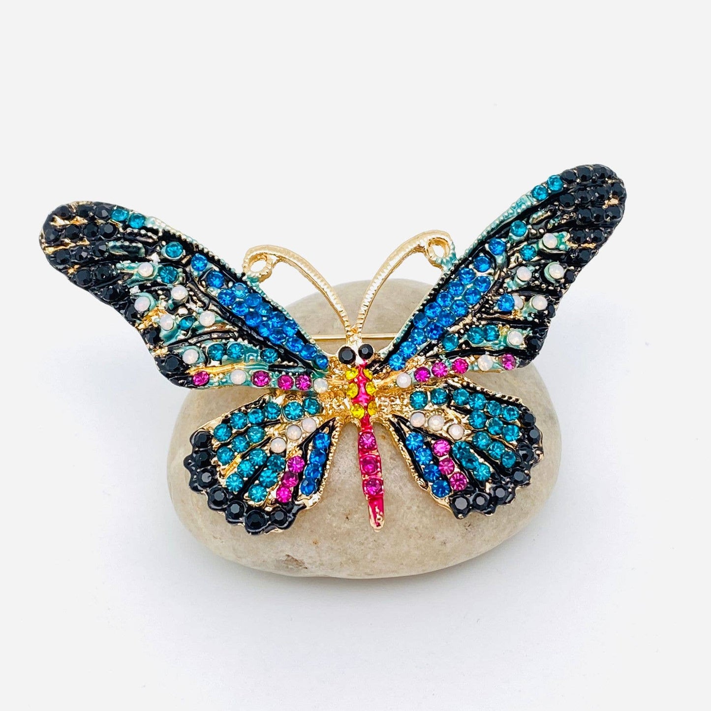 Colorful Rhinestone Enamel Butterfly Brooch - Purpose + Passion Boutique