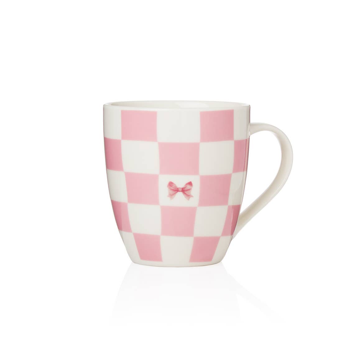 Coquette Bow Pink Checkered Coffee Mug - Purpose + Passion Boutique