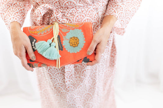 Coral Embroidered Velvet Jewelry Organizer - Purpose + Passion Boutique