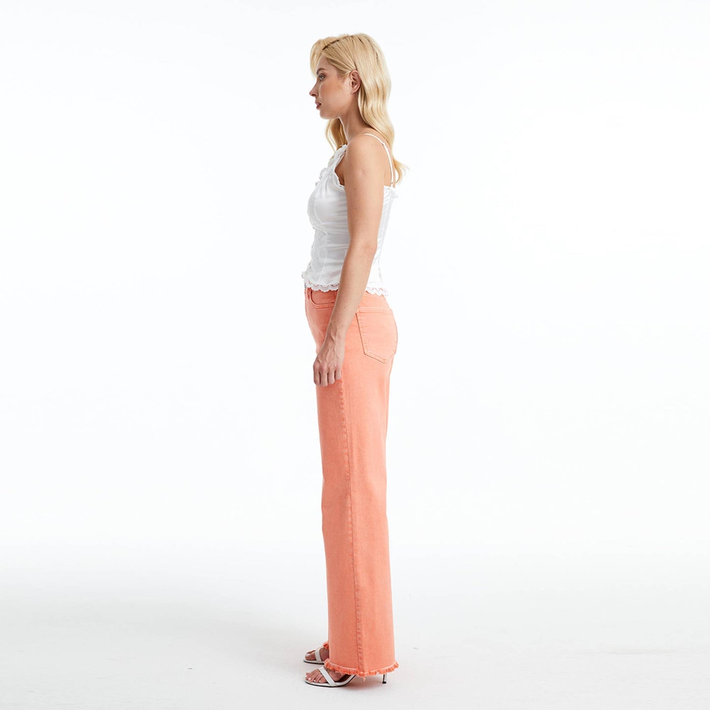 Coral Super High Rise Wide Leg Twill Pants - Purpose + Passion Boutique