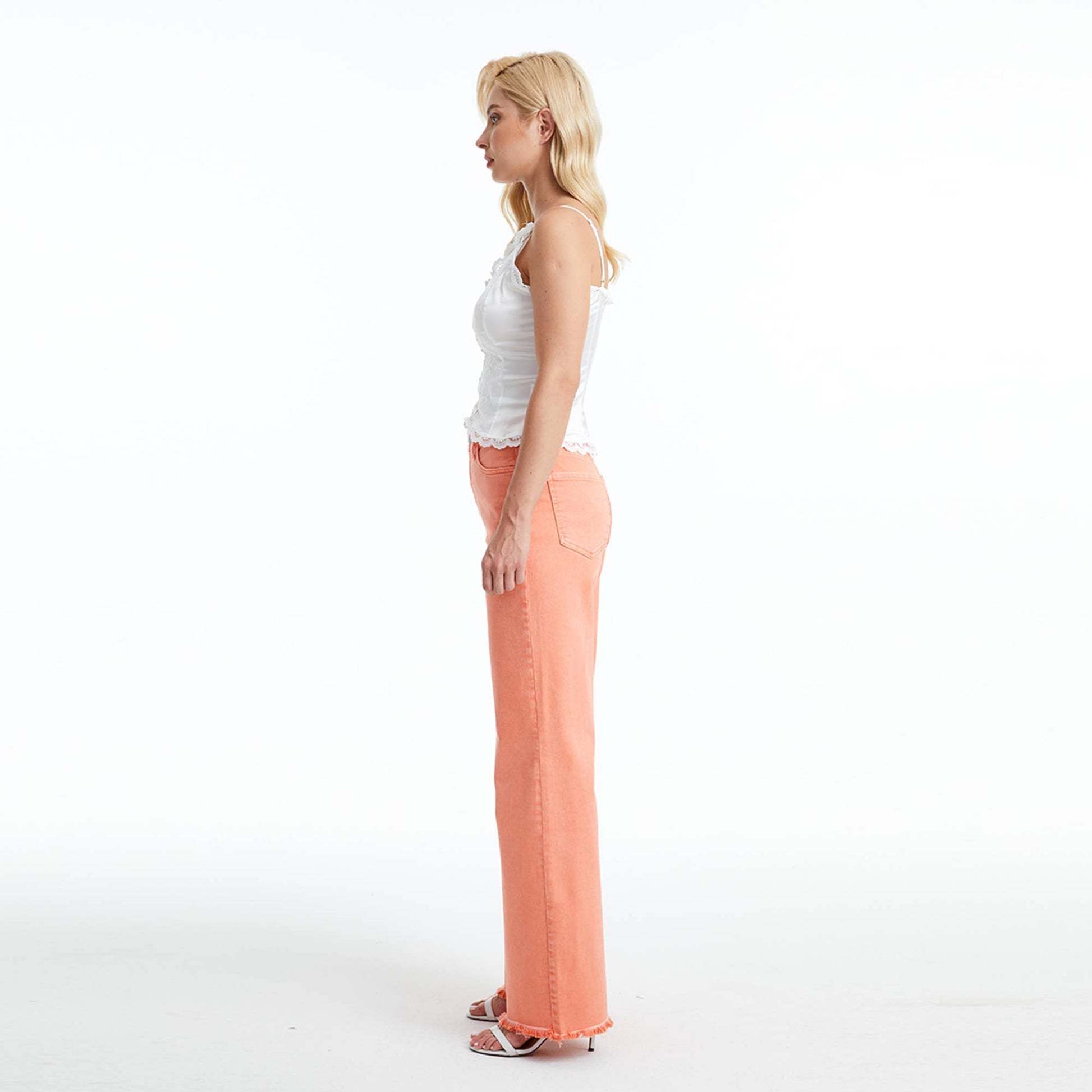 Coral Super High Rise Wide Leg Twill Pants - Purpose + Passion Boutique