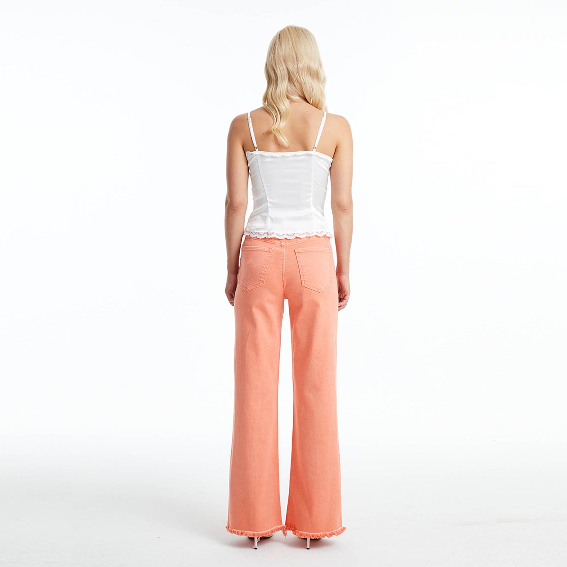 Coral Super High Rise Wide Leg Twill Pants - Purpose + Passion Boutique