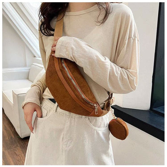 Corduroy Waist Bag with Coin Purse - Purpose + Passion Boutique