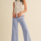 Cornflower Blue High Waisted Cropped Wide Leg Pants - Purpose + Passion Boutique