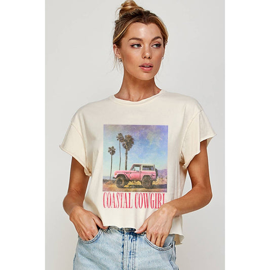 Costal Cowgirl Vintage Graphic Crop Tee - Purpose + Passion Boutique