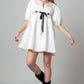 Cotton Lace Trim Ivory Empire Waist Mini Dress - Purpose + Passion Boutique