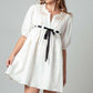 Cotton Lace Trim Ivory Empire Waist Mini Dress - Purpose + Passion Boutique