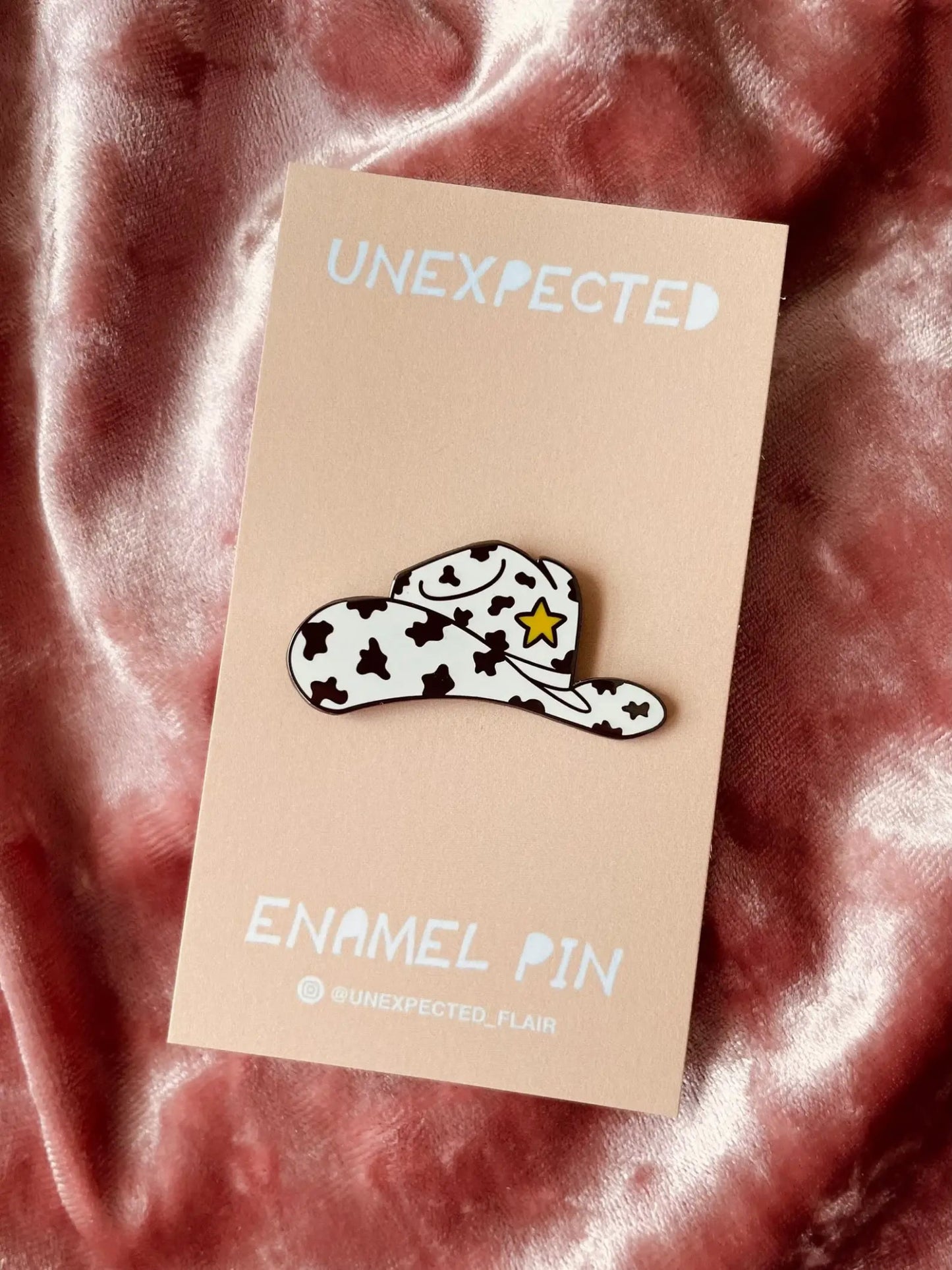 Cow Print Cowboy Hat Enamel Pin - Purpose + Passion Boutique