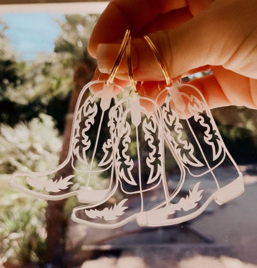 Cowboy Boot Acrylic Keychain - Purpose + Passion Boutique