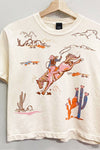 Cowgirl Collage Cropped Ivory T-shirt - Purpose + Passion Boutique