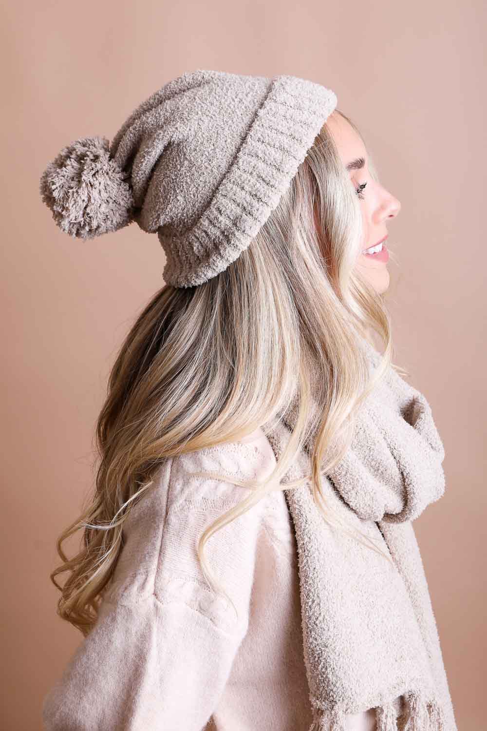 Cozy Boucle Pom Beanie - Purpose + Passion Boutique