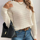 Cozy Bow Tie Back Beige Crew Neck Sweater - Purpose + Passion Boutique