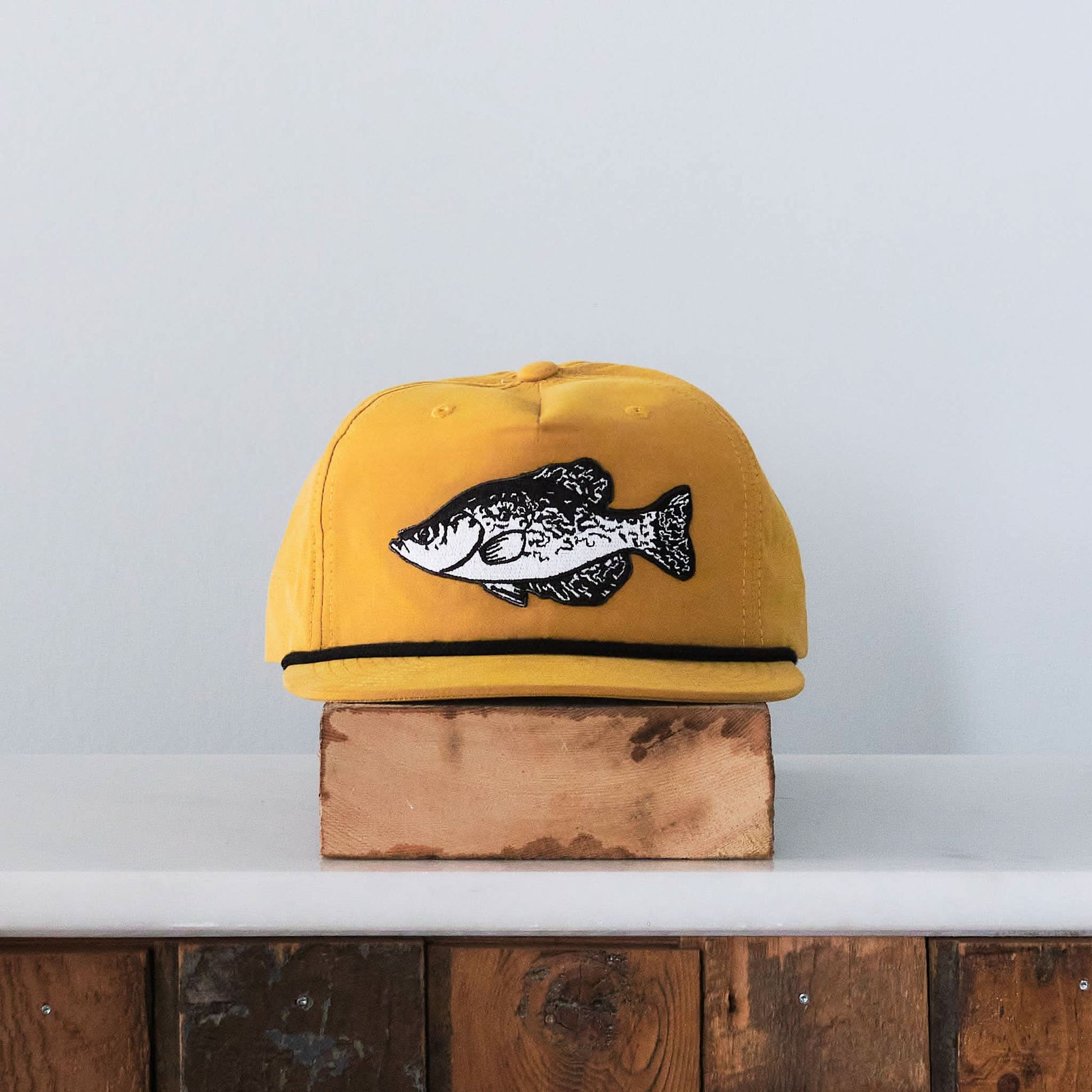 Crappie Patch Snap Back Cap - Black Mustard - Purpose + Passion Boutique