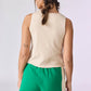 Cream Audrey Sleeveless Button Up Top - Purpose + Passion Boutique