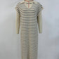 Cream + Black Casual Striped V - Neck Dress - Purpose + Passion Boutique