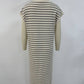 Cream + Black Casual Striped V - Neck Dress - Purpose + Passion Boutique