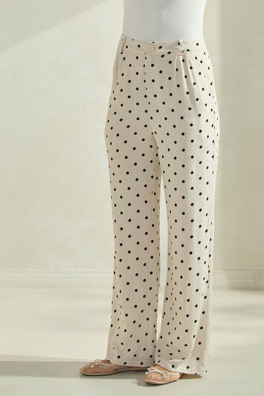 Cream / Black Polka Dot Pants - Purpose + Passion Boutique