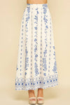 Cream & Blue Italy A - Line Skirt - Purpose + Passion Boutique