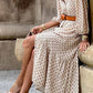 Cream + Brown Patterned Button Down Long Length Dress - Purpose + Passion Boutique