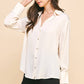 Cream Button - Down Woven Shirt - Purpose + Passion Boutique