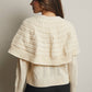 Cream Cable Knit Capelet Cardigan with Velvet Bow - Purpose + Passion Boutique