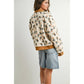 Cream / Camel Floral Collared Button - Down Jacket - Purpose + Passion Boutique