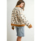 Cream / Camel Floral Collared Button - Down Jacket - Purpose + Passion Boutique