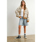 Cream / Camel Floral Collared Button - Down Jacket - Purpose + Passion Boutique